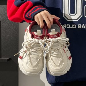 Breathable Thick-Soled Dad Shoes for Women, Original Mesh Design, Stylish Niche Sports Footwear, Summer 2025 Trend