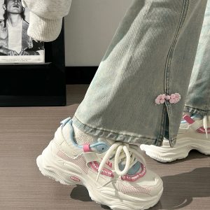 Breathable Thick-Soled Dad Shoes for Women, Original Mesh Design, Stylish Niche Sports Footwear, Summer 2025 Trend