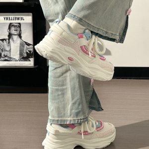 Breathable Thick-Soled Dad Shoes for Women, Original Mesh Design, Stylish Niche Sports Footwear, Summer 2025 Trend