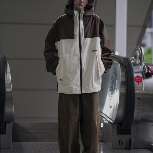 Brown Loose Straight-Leg Work Pants for Men - Japanese Casual American Retro Baggy Cargo Trend