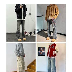 Brown Suede Thick-Soled Mickey Derby Shoes for Men, Height-Increasing Round-Toe Low-Top American Style Trendy Boots