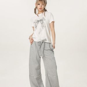 Butterfly Print Short Sleeve T-Shirt for Women - Casual Summer Versatile Slim Fit Top, Trendy 90s American Style