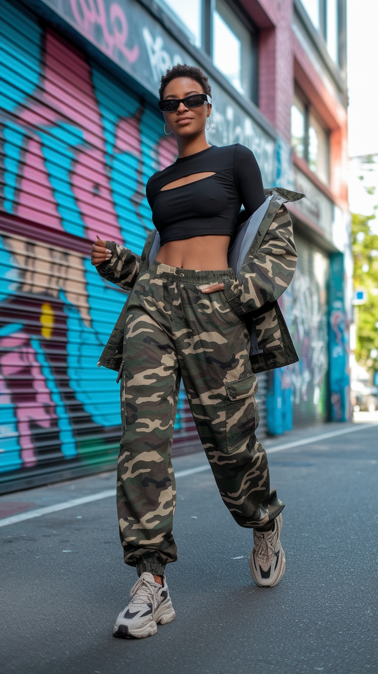 Camo Cargo Pants Outfit Black Women: Fierce and Fashionable outfit idea