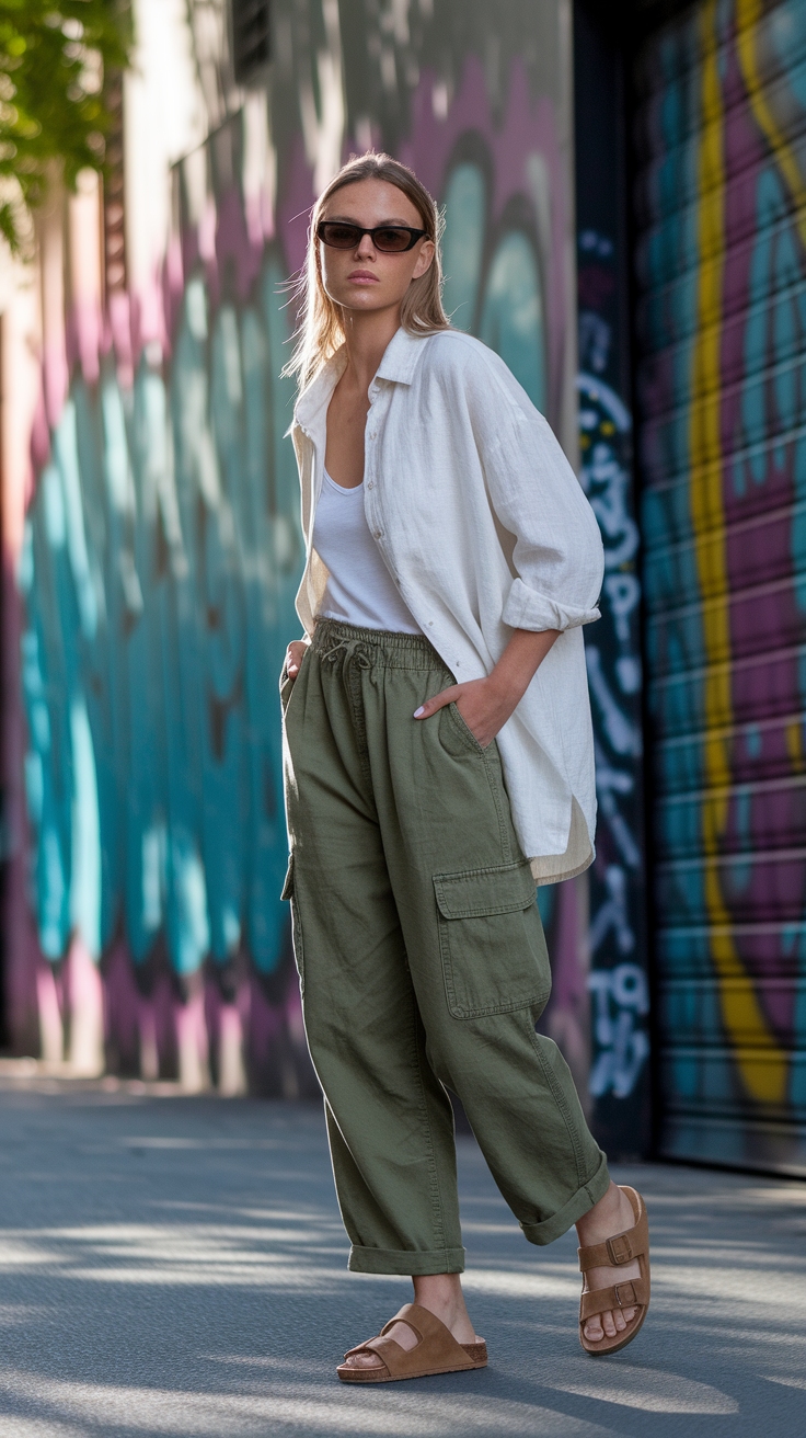 Amazing Cargo Pants and Sandals Outfit Ideas to Explore outfit idea