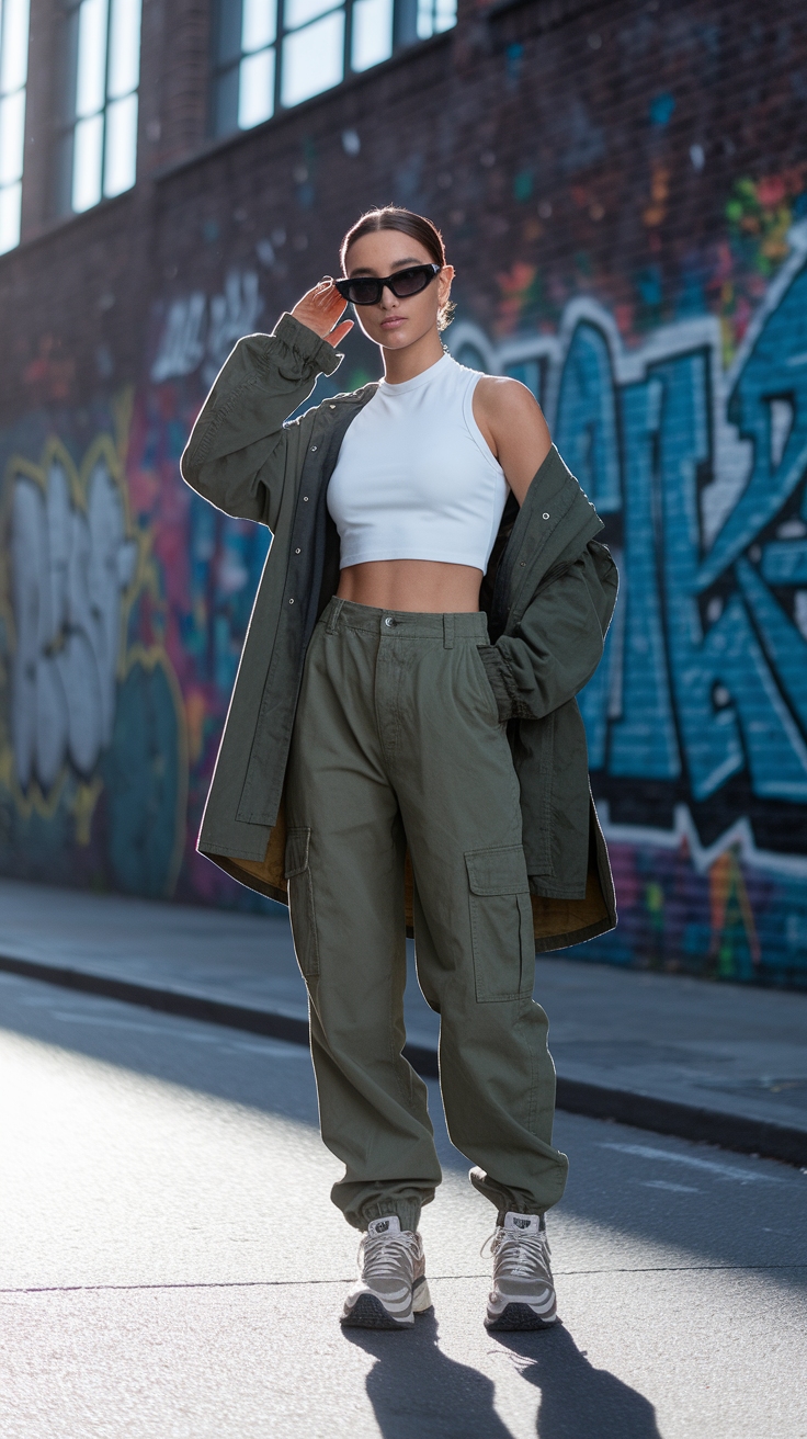 Cargo Pants Crop Top Outfit: Effortless Style outfit idea