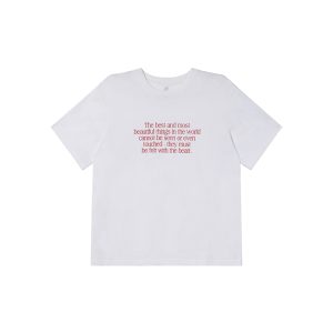 Casual 3D Letter Print Short Sleeve T-Shirt for Women - Summer 2025 Loose Round Neck Pure Cotton Top