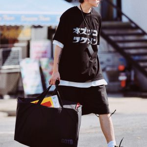 Casual Japanese Style Graphic T-Shirt for Men - Loose Fit, Drop Shoulder, Streetwear, Harajuku Inspired