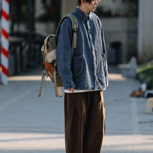 Casual Japanese-Style Pleated Cargo Pants for Men - Trendy Loose-Fit Design with Elastic Waistband and Drape