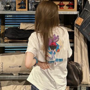 Casual Loose Fit Cartoon Print Short Sleeve T-Shirt for Summer - Versatile Pure Cotton Tee for Sweet Fun Style