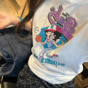 Casual Loose Fit Cartoon Print Short Sleeve T-Shirt for Summer - Versatile Pure Cotton Tee for Sweet Fun Style
