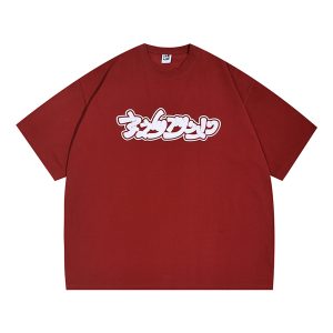 Casual Loose Fit Fun Letter Print Round Neck Short Sleeve T-Shirt for Men and Teens - Y2K Couple Style Top