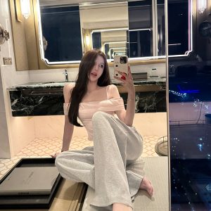 Casual Summer Loose Elastic Drawstring Sweatpants for Women - Gray Sports Pants with Freedom and Laziness Level Design