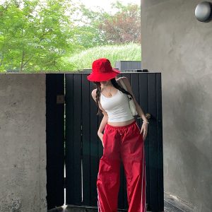 Casual Summer Loose Straight Pants for Women - Lightweight Breathable American Style Workwear