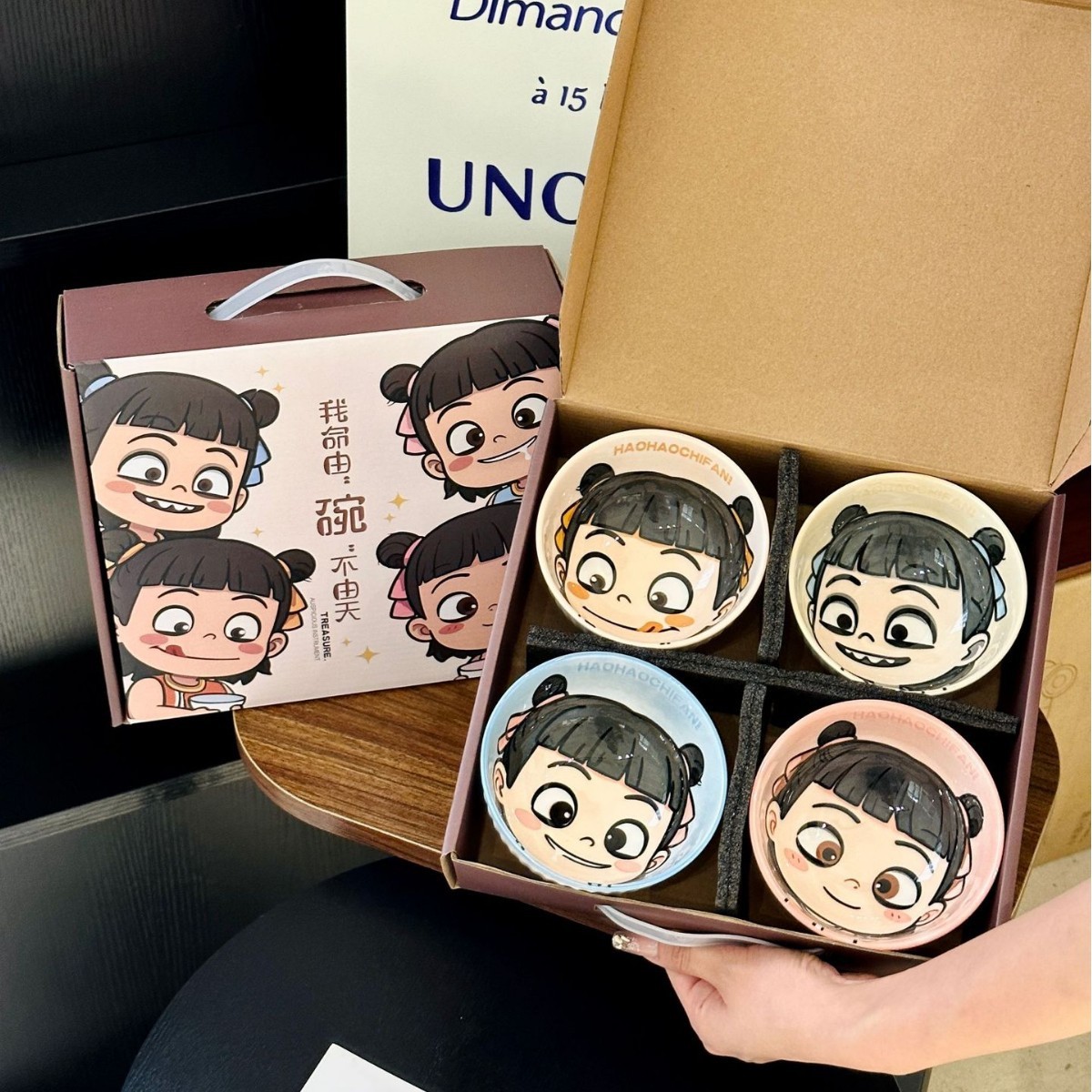 Ceramic Rice Bowl Set - Colorful Underglaze Dessert and Ice Cream Bowls for Kids - High-Value Tableware for Home Dining