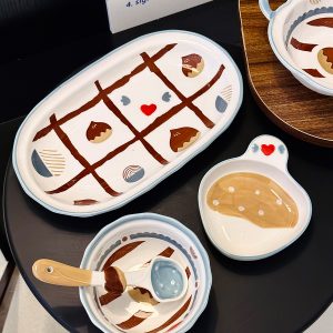 Charming 5-Inch Ceramic Rice Bowl for Girls, High-Quality Ice Cream Dessert Bowl, Sweet Soup Bowl for Everyday Use