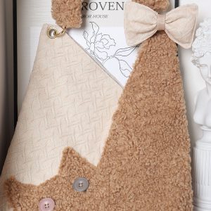 Checkered Plush Cat Shoulder Bag - Large Capacity Crossbody in Melard Forest Style - Cute Niche Design