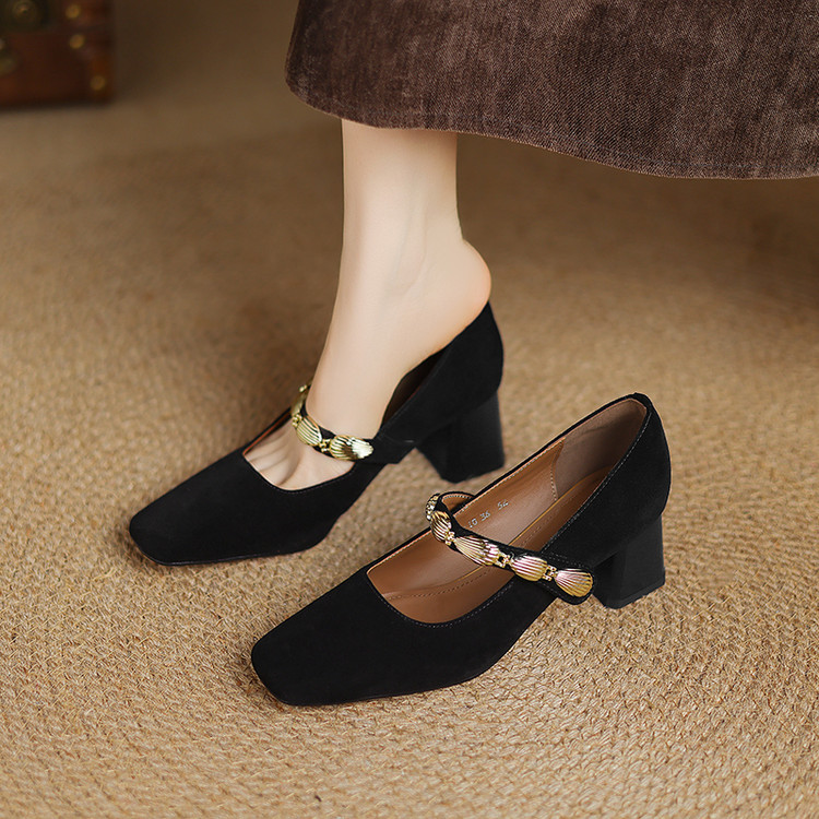 Chic French Style Mary Jane Loafers for Women - Versatile Shallow Mouth Italian-Inspired Single Shoes