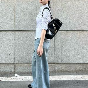 Chic Retro Hong Kong Style Color-Blocked Striped Short Sleeve Shirt for Women - Waist-Cinching Slim Fit Summer Top