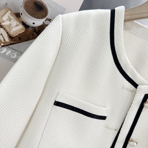 Chic White French Style Short Sleeve Blazer for Women - Summer Lightweight 2025 Fashion Elegant Suit