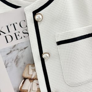 Chic White French Style Short Sleeve Blazer for Women - Summer Lightweight 2025 Fashion Elegant Suit