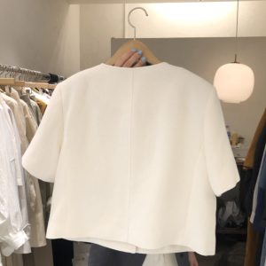 Chic Women's Suit Jacket in Small Fragrant Style - Summer 2025 White Design, Trendy Korean Style Blazer