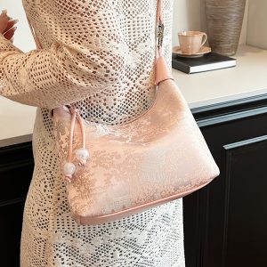 Chinese Style Handheld Embroidery Underarm Bag - High-End Women's Crossbody Bag with National Wind Design
