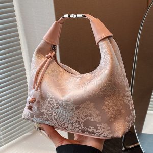 Chinese Style Handheld Embroidery Underarm Bag - High-End Women's Crossbody Bag with National Wind Design