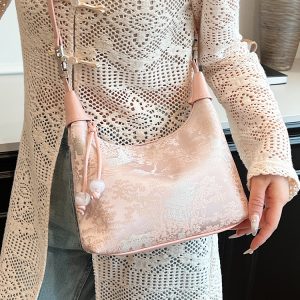 Chinese Style Handheld Embroidery Underarm Bag - High-End Women's Crossbody Bag with National Wind Design