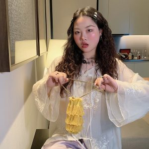 Chinese Style National Wind Shirt for Women - Unique Spring Top 2025, Elegant Design, Vintage Aesthetic, Bohemian Fashion