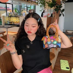 Chinese-Style Retro Short Sleeve T-Shirt for Women, Plus Size Polo Top, Spring Summer National Design, Vintage Aesthetic