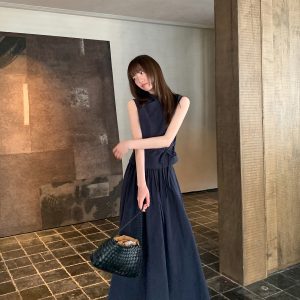 Chinese-Style Stand-Collar Vest and Half-Skirt Set for Women - Summer High-End Slimming Two-Piece Outfit