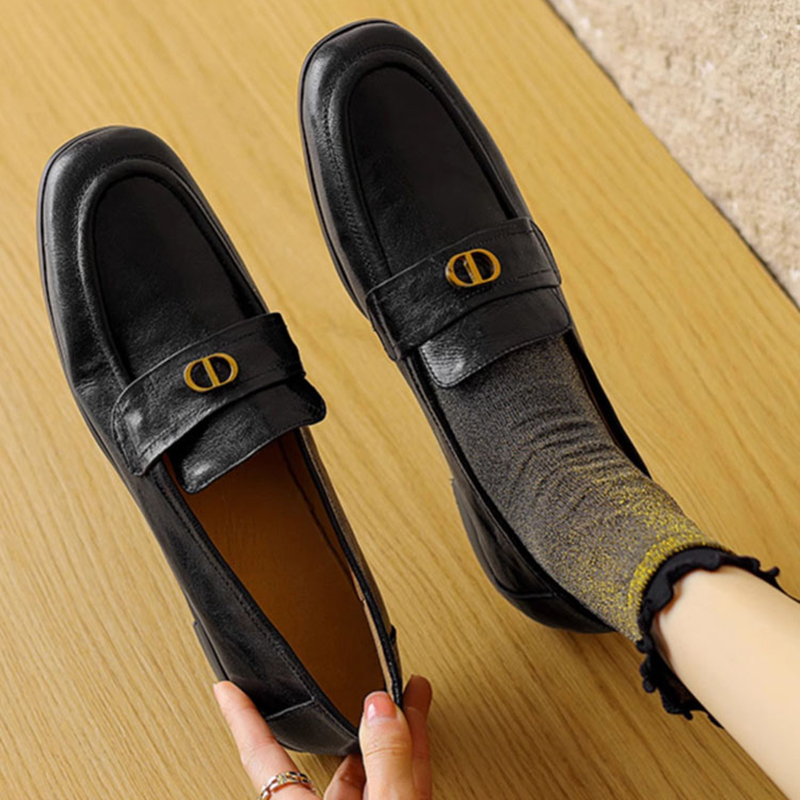 Chunky Heel Retro Loafers - Italian-Style Soft Sole Comfortable Shoes for Spring and Autumn