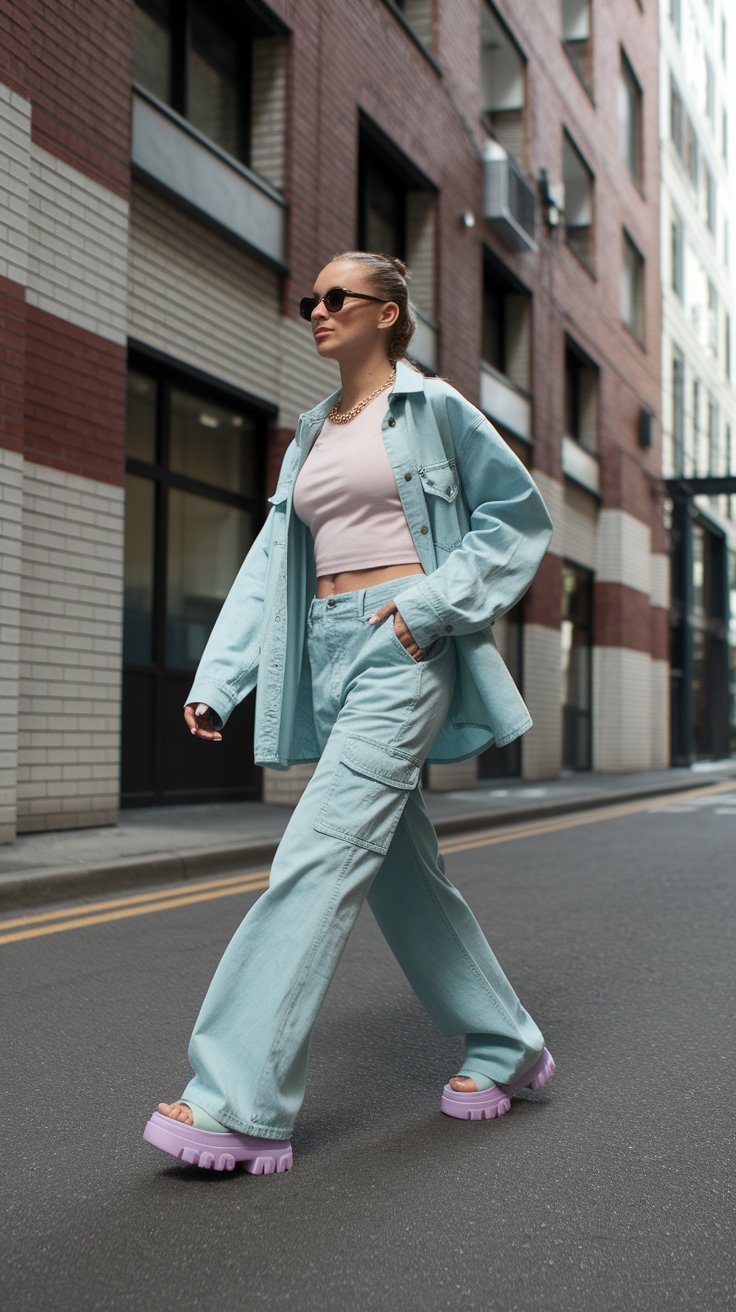 Creating a Trendy Chunky Platform Sandals Outfit outfit idea