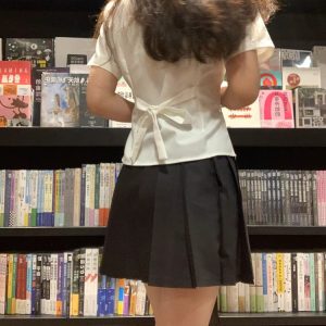 Cinch Waist Short-Sleeve Shirt, Japanese College Style Top, Spicy Girl Outfit, Spring/Summer Women's Fashion