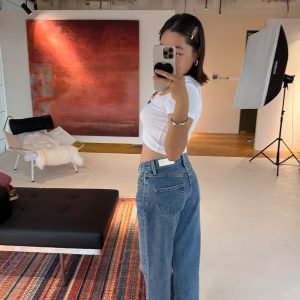 Classic American Low Waist Slim Straight Fit Butt-Hugging Jeans in ICVIBE Cone Fabric - Trendy Y2K Style Denim