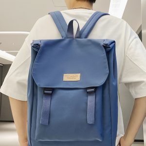 Classic Black Double Shoulder Backpack for Women - Versatile Casual Laptop Bag for Sports and Outdoor Activities