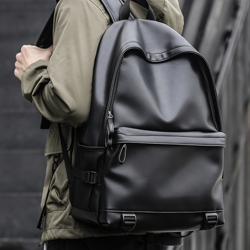 Classic Men's Leather Laptop Backpack - Large Capacity Casual College Book Bag