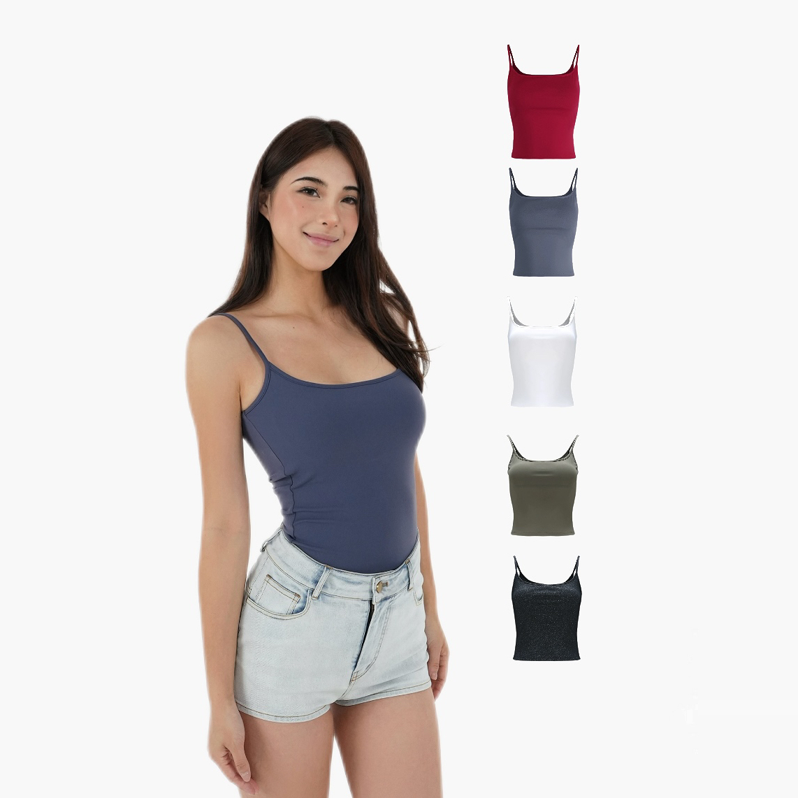 Classic Padded Strap Tank Top with Double-Layer Design for Slim Fit and Side Breast Coverage - Perfect for Y2K and Everyday Style