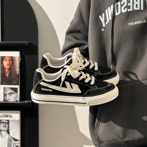 Classic Retro Thick-Soled Canvas Shoes for Women - Versatile Unisex Spring Footwear in White