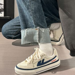 Classic Retro Thick-Soled Canvas Shoes for Women - Versatile Unisex Spring Footwear in White