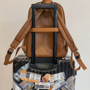 Classic Retro Unisex Soft Leather Backpack - Waterproof Solid Color Laptop Bag for Students and Daily Use