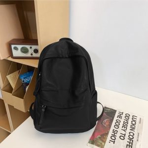 Classic Retro Unisex Soft Leather Backpack - Waterproof Solid Color Laptop Bag for Students and Daily Use