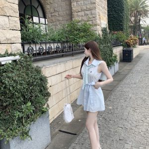 College Style Lapel Shawl Dress - New Arrival Internet Celebrity Fashion, Trendy 90s Inspired Look