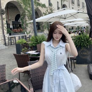 College Style Lapel Shawl Dress - New Arrival Internet Celebrity Fashion, Trendy 90s Inspired Look