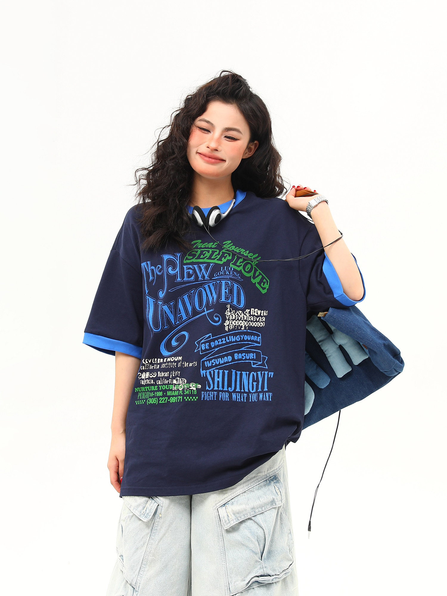 Color Block Round Neck Short Sleeve T-Shirt for Women - Vintage American Style Summer Top, Trendy 90s Inspired Fashion