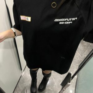 Color-Block Striped Heavy Shoulder Short Sleeve T-Shirt for Girls - American High Street Style, Trendy 2025 Fashion for Teens