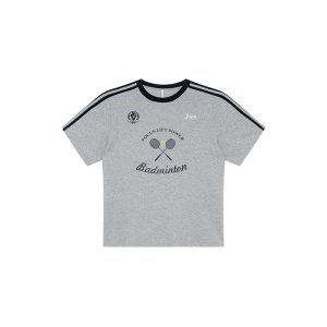 Color-Block Woven Strap Sports T-Shirt for Women - American Style Summer Top, Loose Fit, Slimming Design, Trendy Casual Wear