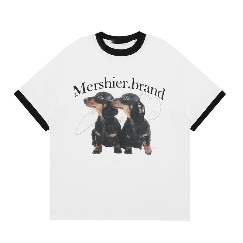 Color-Blocked American Retro Short Sleeve T-Shirt for Women - Trendy Summer Top for Small Dogs - Casual Fashion Color-Blocked American Retro Short Sleeve T-Shirt for Women - Trendy Summer Top for Small Dogs - Casual Fashion