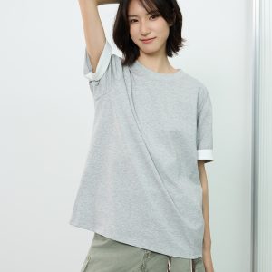 Color-Blocked Cuff Round Neck Short Sleeve T-Shirt for Men - American Retro Summer Casual Top, Y2K Style