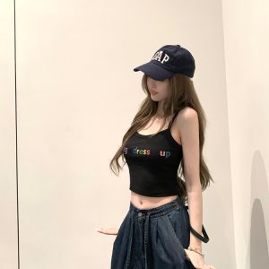 Color-Blocked Printed Sleeveless Crop Top for Women - Fun Summer Casual Style, Pure Desire, Trendy Summer Fashion